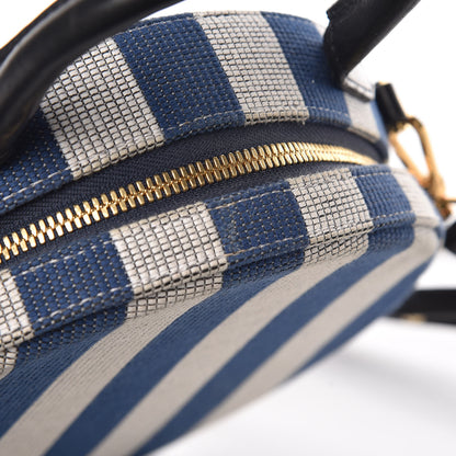 Mansur Gavriel Canvas Stripe Circle Crossbody Blue White 7 of 12
