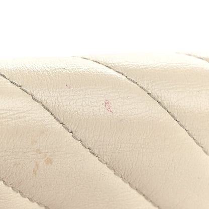 Gucci Vintage Effect Calfskin Matelasse Diagonal Torchon GG Marmont Card Case Wallet Mystic White Blue Agata 13 of 13