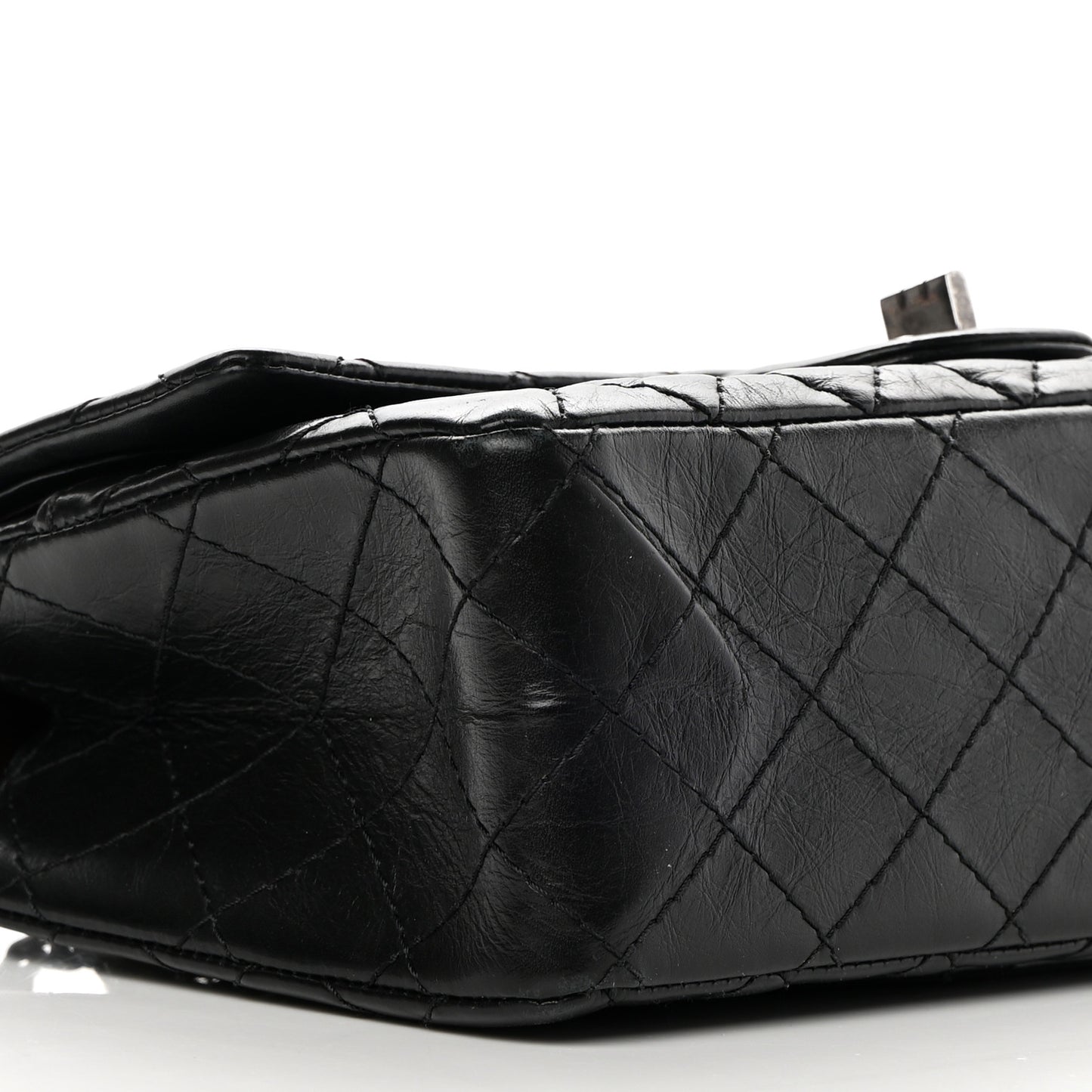 Aged Calfskin Quilted 2.55 Reissue 225 Flap Black