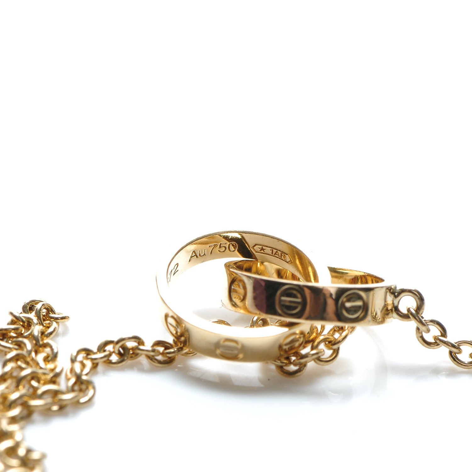 Cartier 18K Yellow Gold Interlocking LOVE Necklace 8 of 10