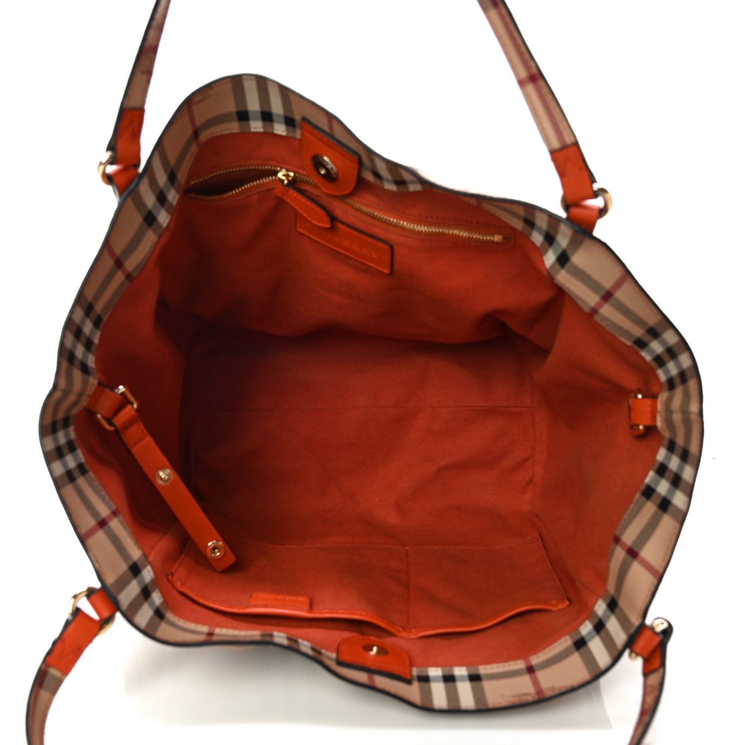 Burberry Haymarket Check Small Canterbury Tote Orange 5 of 20