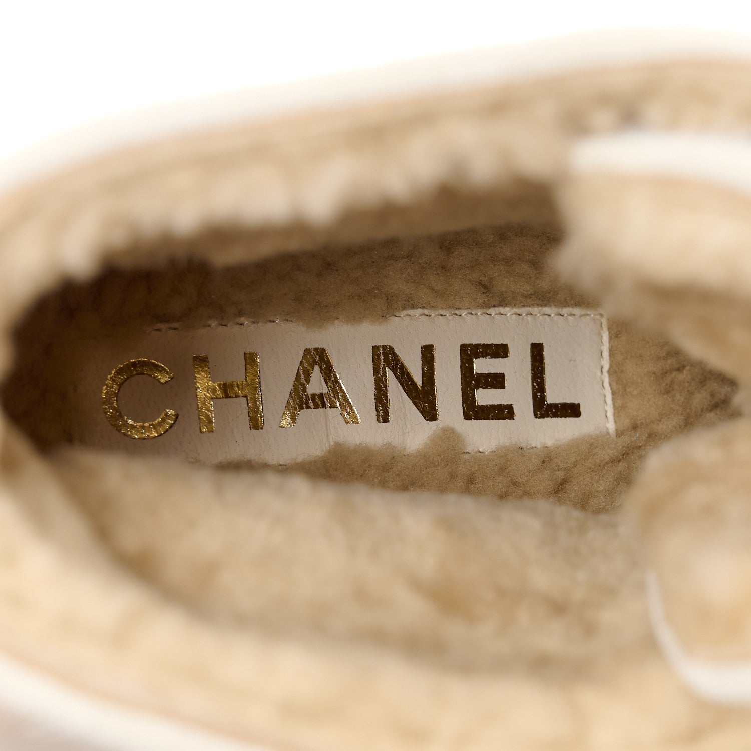 Chanel Suede Pony Hair Shearling Lace Up Combat Boots 37 White 7 of 10