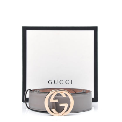 Gucci Moon Calfskin Interlocking G 37mm Belt 115 46 Storm Grey 10 of 10