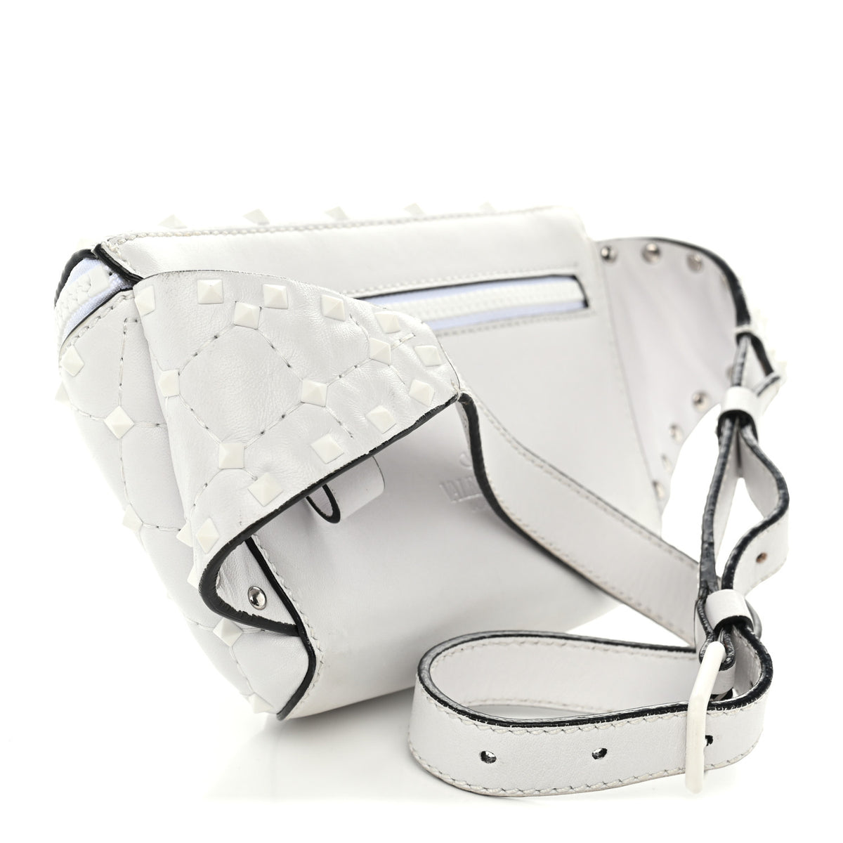 Valentino Garavani Nappa Free Rockstud Spike Belt Bag 85 White 3 of 9