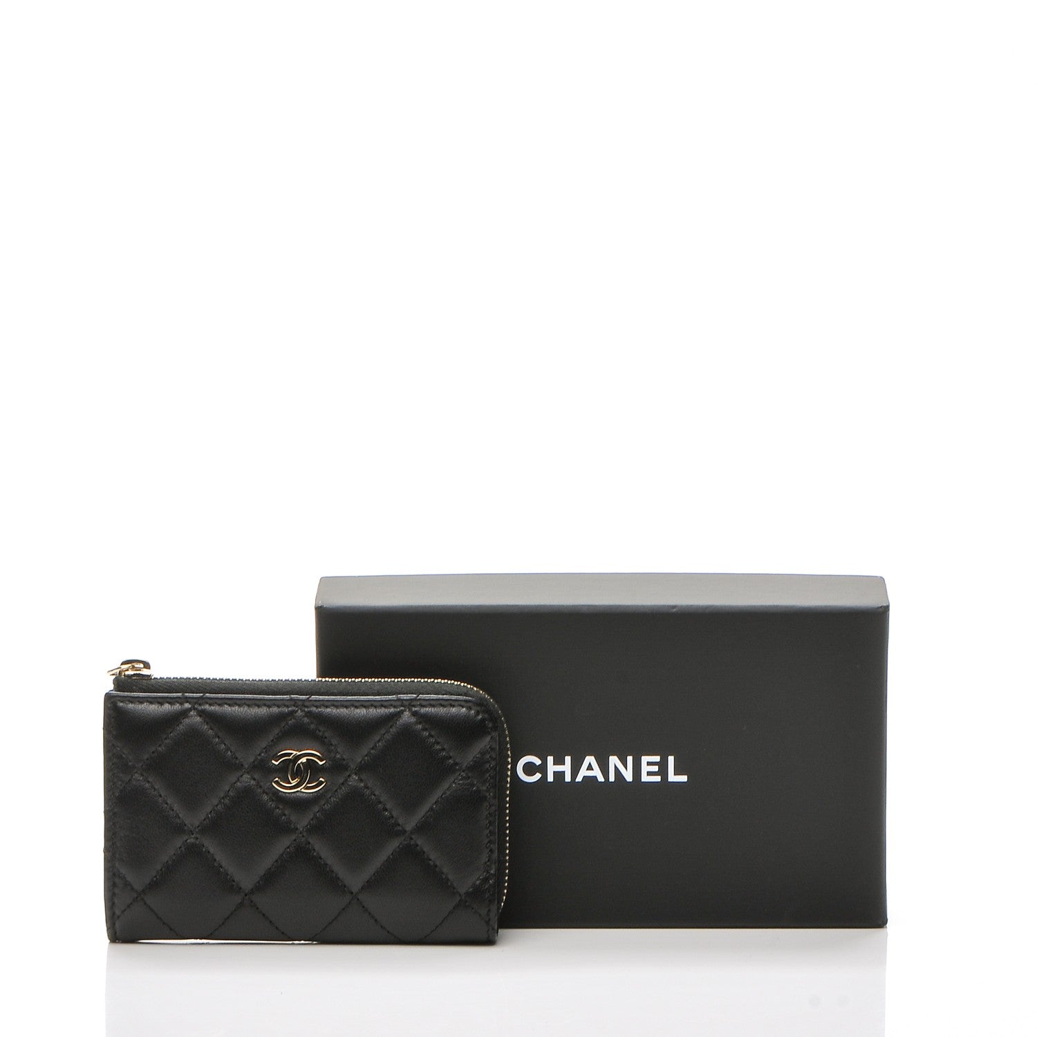 Chanel Lambskin Quilted Key Holder Case Black 8 of 8