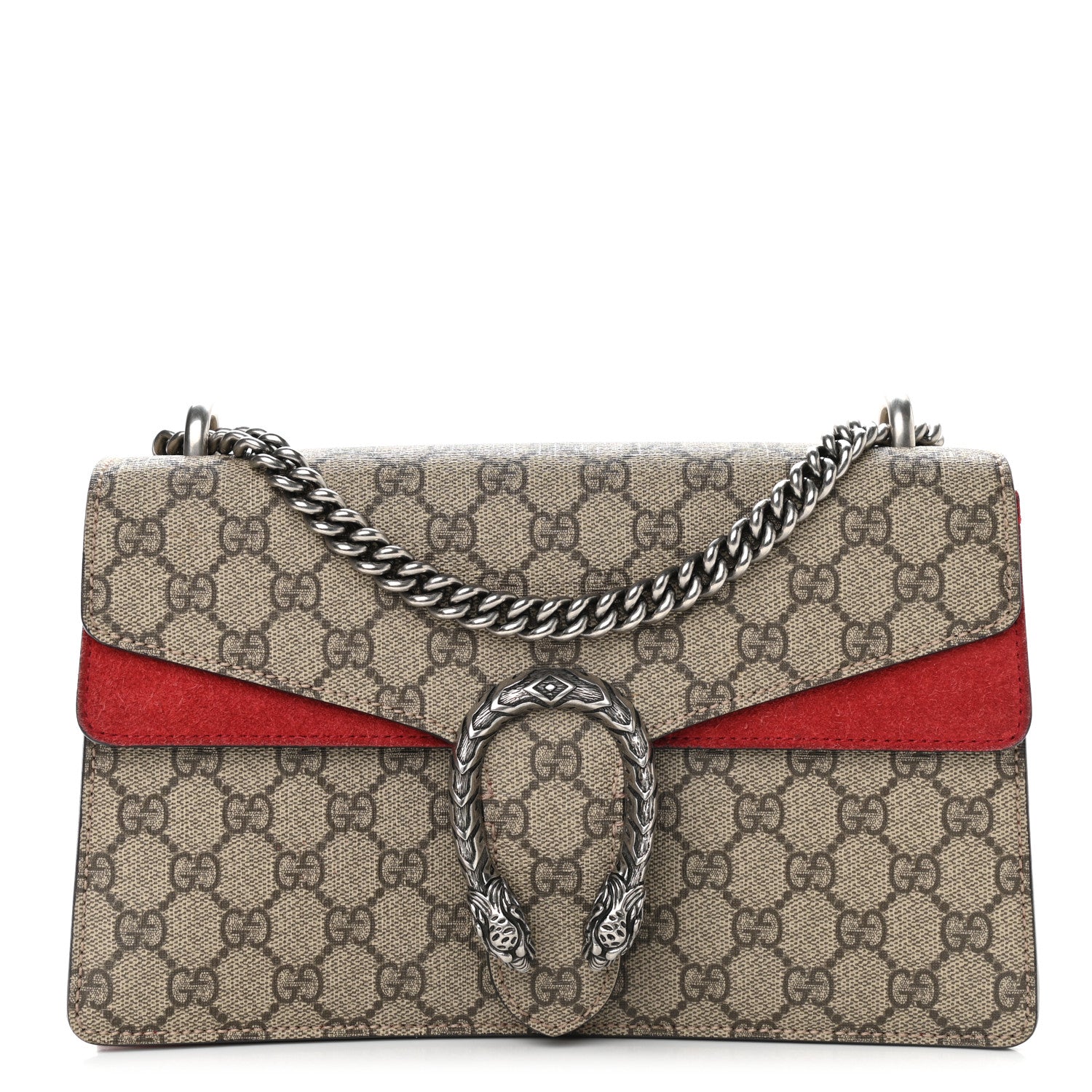 Gucci GG Supreme Monogram Small Dionysus Shoulder Bag Red 1 of 12
