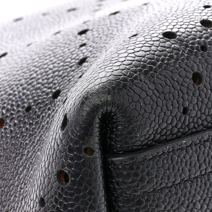 Chanel Perforated Grained Calfskin Small Shopping Tote Black 17 of 17