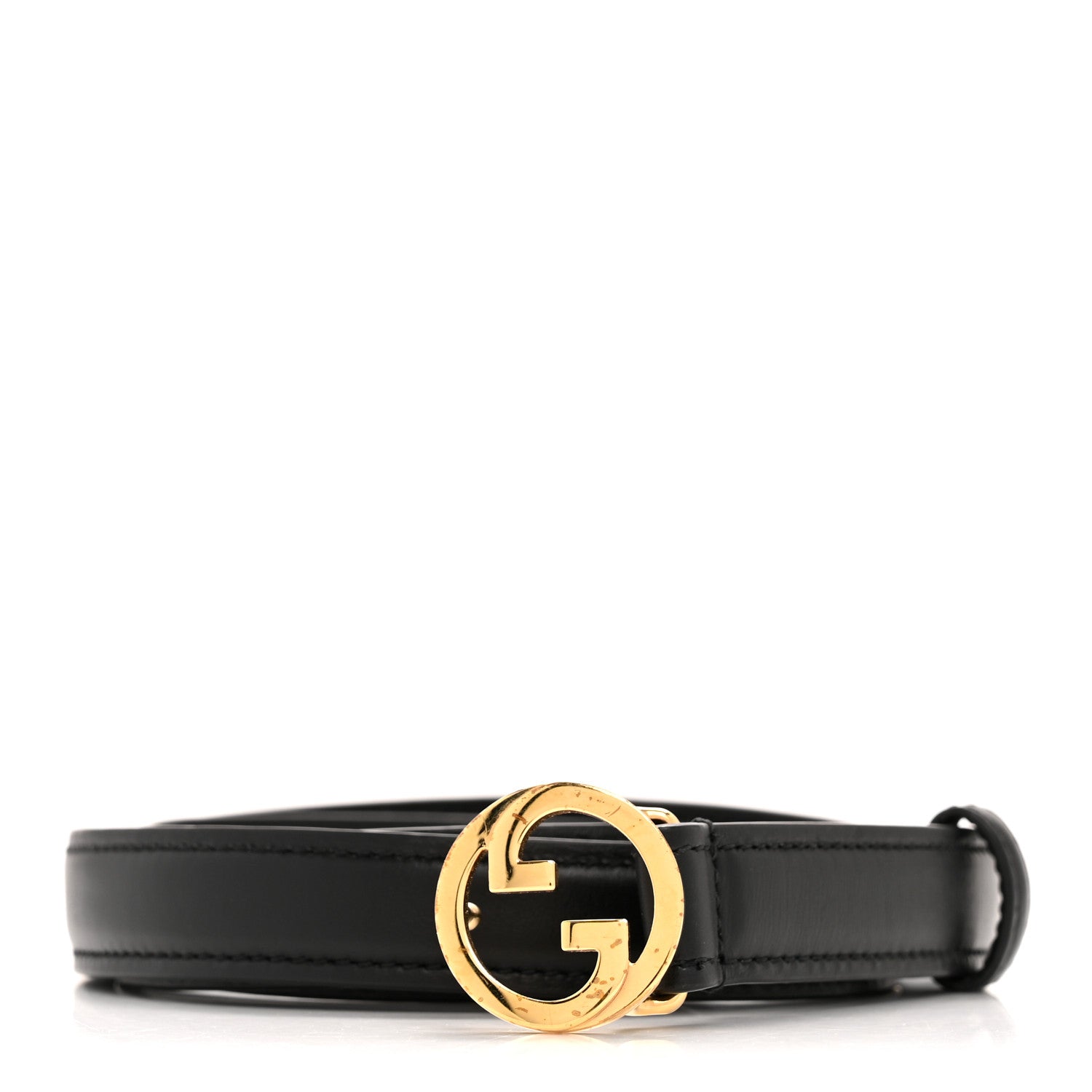 Gucci Ciny Lux Calfskin Blondie 20mm Belt 95 38 Black 1 of 8