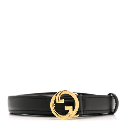 Gucci Ciny Lux Calfskin Blondie 20mm Belt 95 38 Black 1 of 8