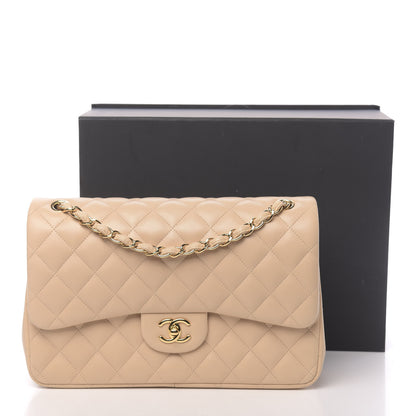 Chanel Lambskin Quilted Jumbo Double Flap Beige Clair 11 of 11