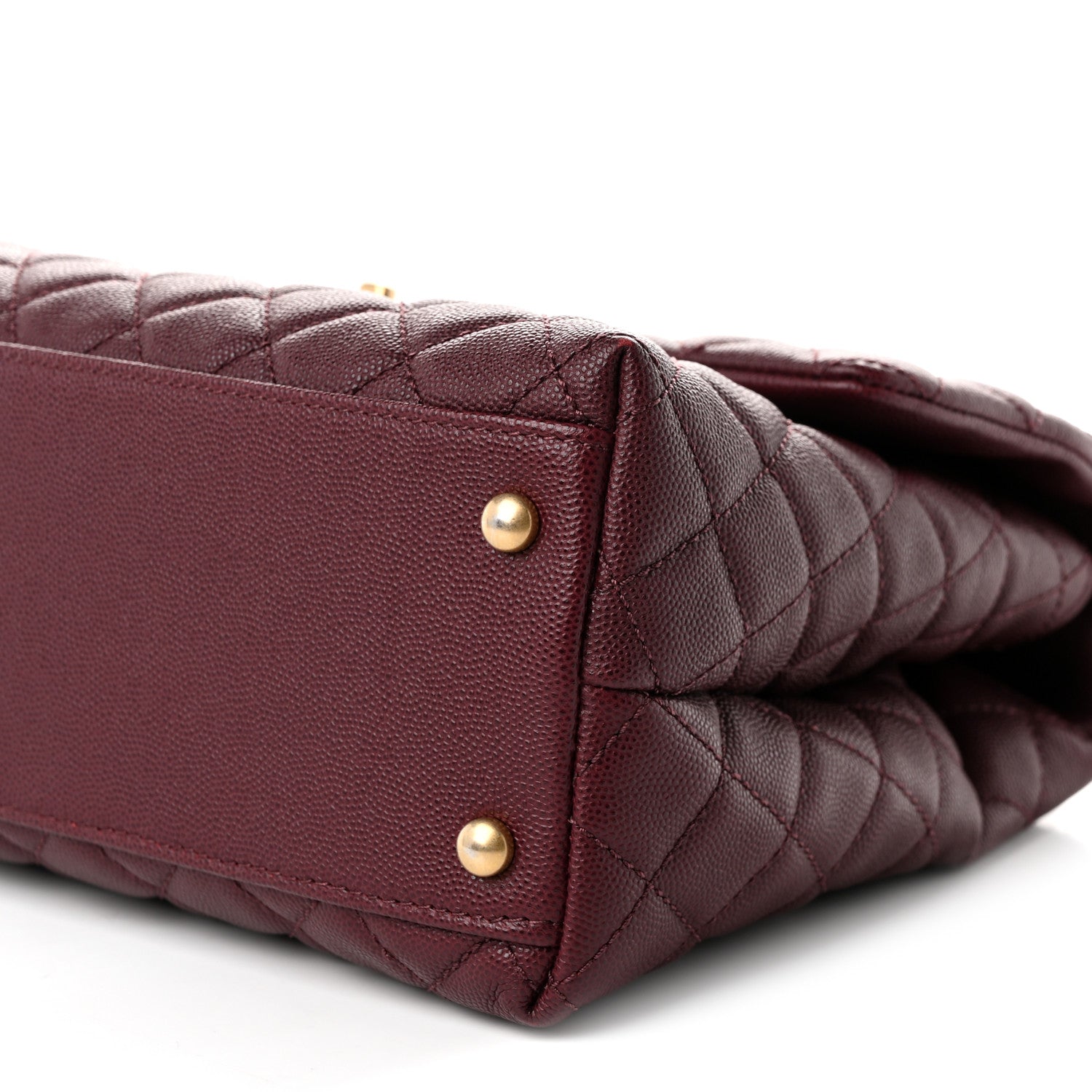 Chanel Caviar Lizard Quilted Medium Coco Handle Flap Burgundy 10 of 11