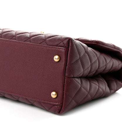 Chanel Caviar Lizard Quilted Medium Coco Handle Flap Burgundy 10 of 11