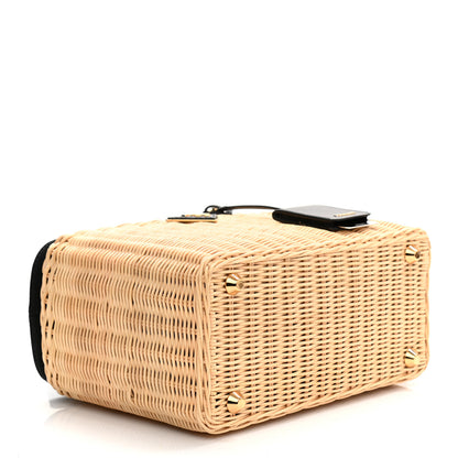 Prada Wicker Canvas Tote Naturale Black 3 of 9