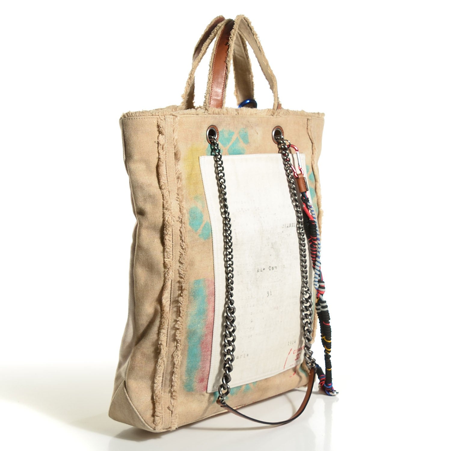 Chanel Canvas Large Graffiti Tote Beige 3 of 6