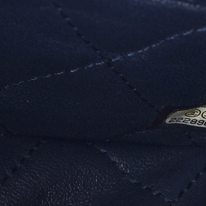Chanel Calfskin Stitched Large Urban Luxury Drawstring Backpack Navy Blue 8 of 9