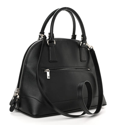 Salvatore Ferragamo Hammered Calfskin Darina Convertible Satchel Black 3 of 9