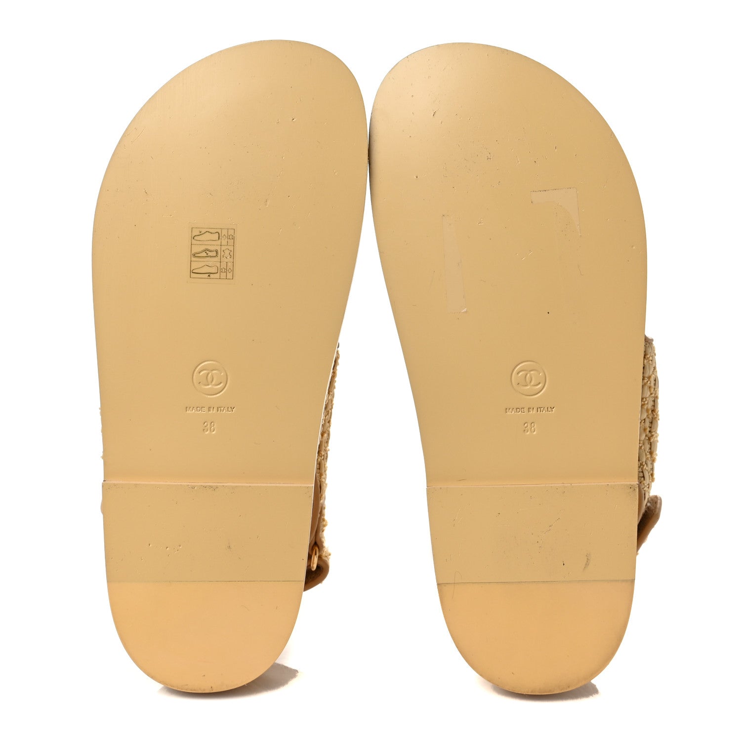 Chanel Braided Fabric Velcro Dad Sandals 38 Beige 5 of 8