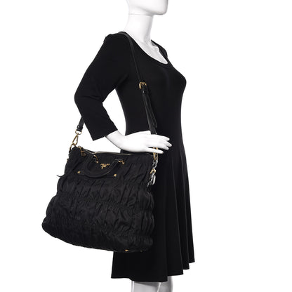 Prada Tessuto Nylon Gaufre Tote Black 2 of 15