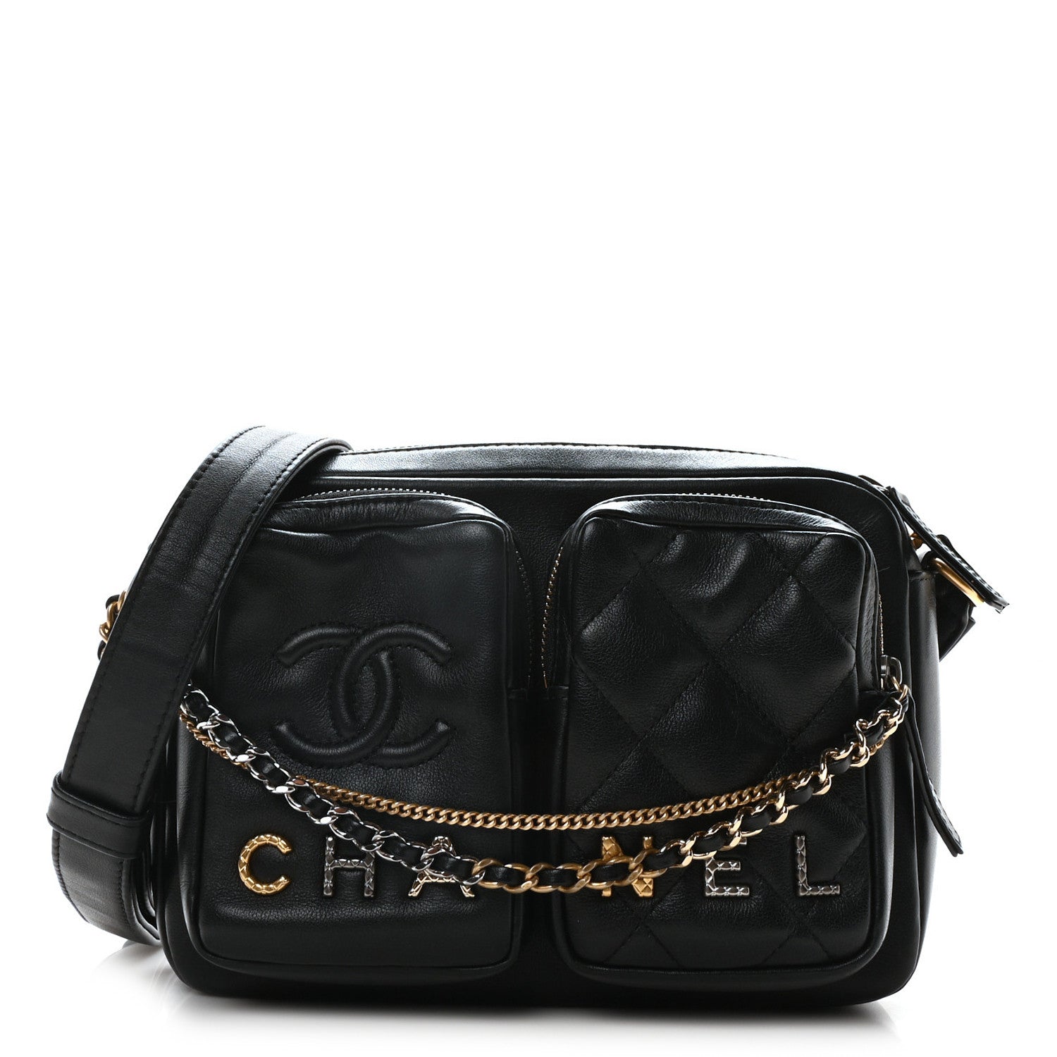 Chanel Calfskin Quilted Small Camera Case Black 1 of 11