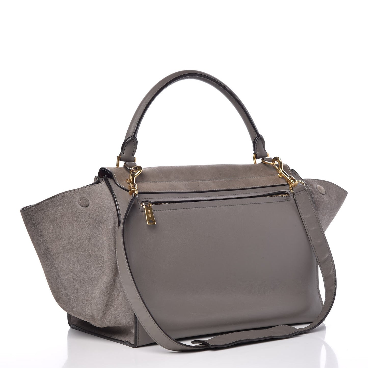 Crocodile Embossed Nubuck Medium Trapeze Grey