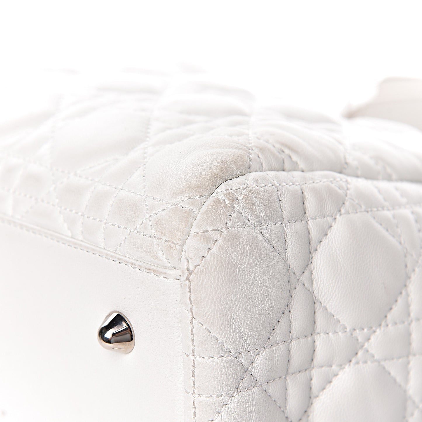 Lambskin Cannage Large Dior Soft Shopping Tote White