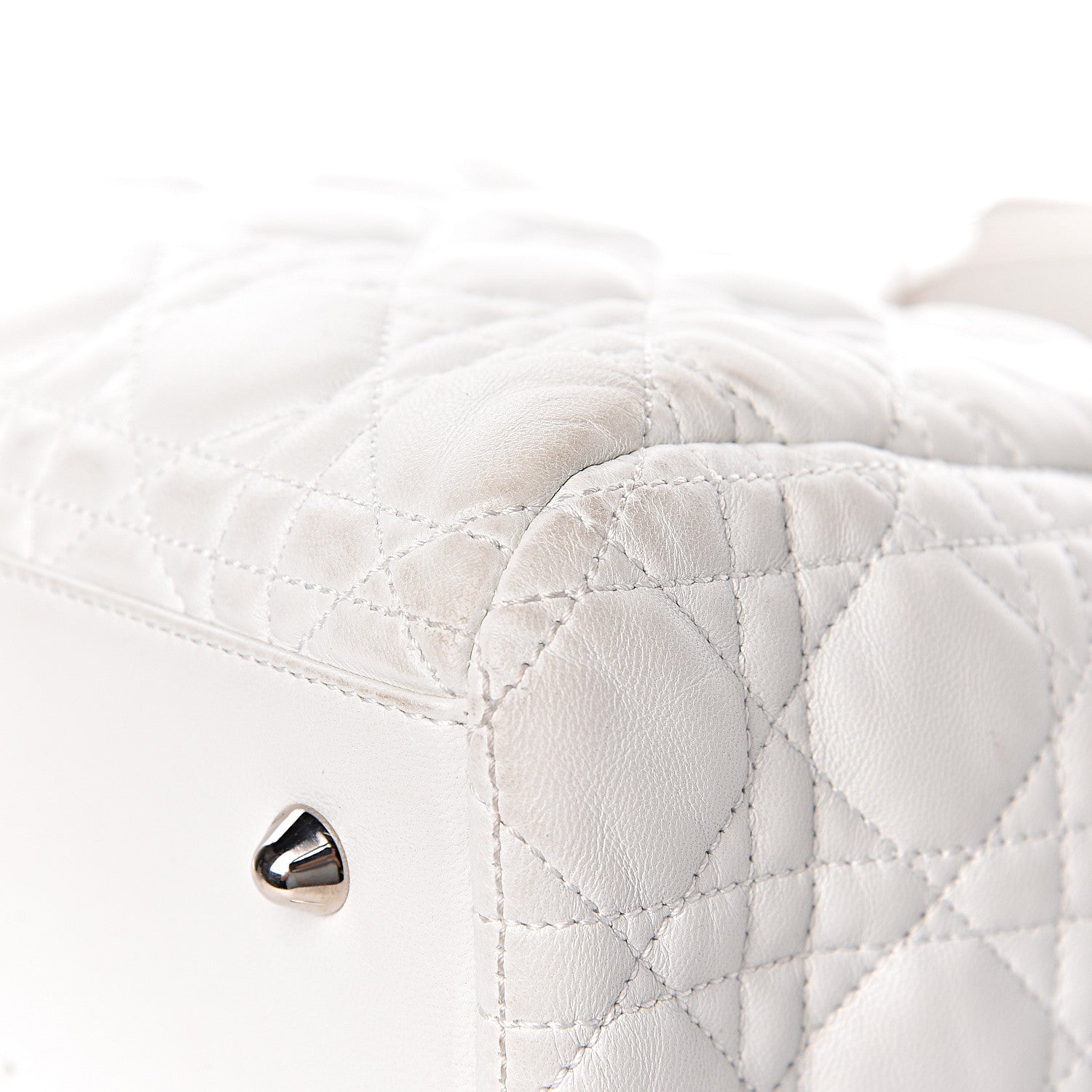 Christian Dior Lambskin Cannage Large Dior Soft Shopping Tote White 23 of 26