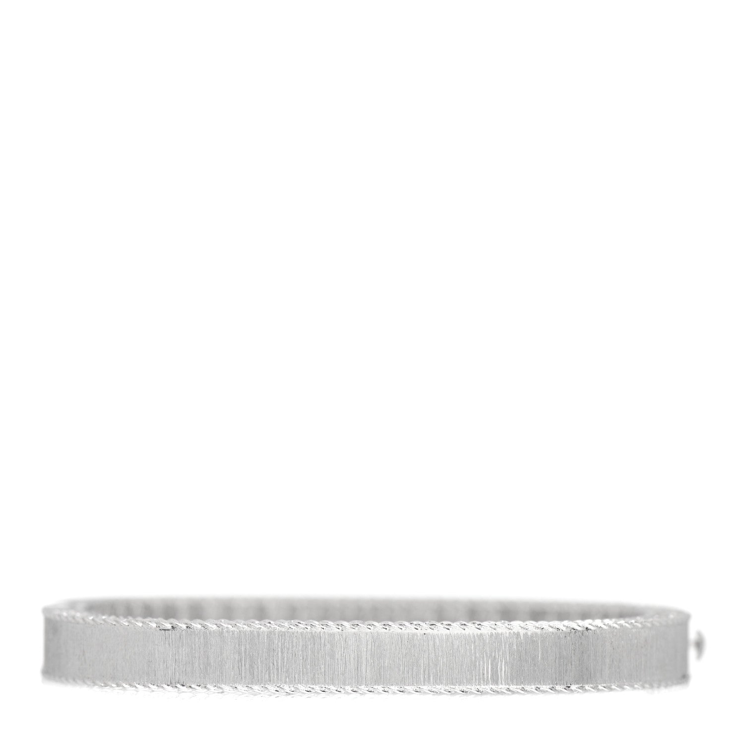 Roberto Coin 18K White Gold Diamond Princess Satin Fleur De Lis Bangle Bracelet 3 of 4