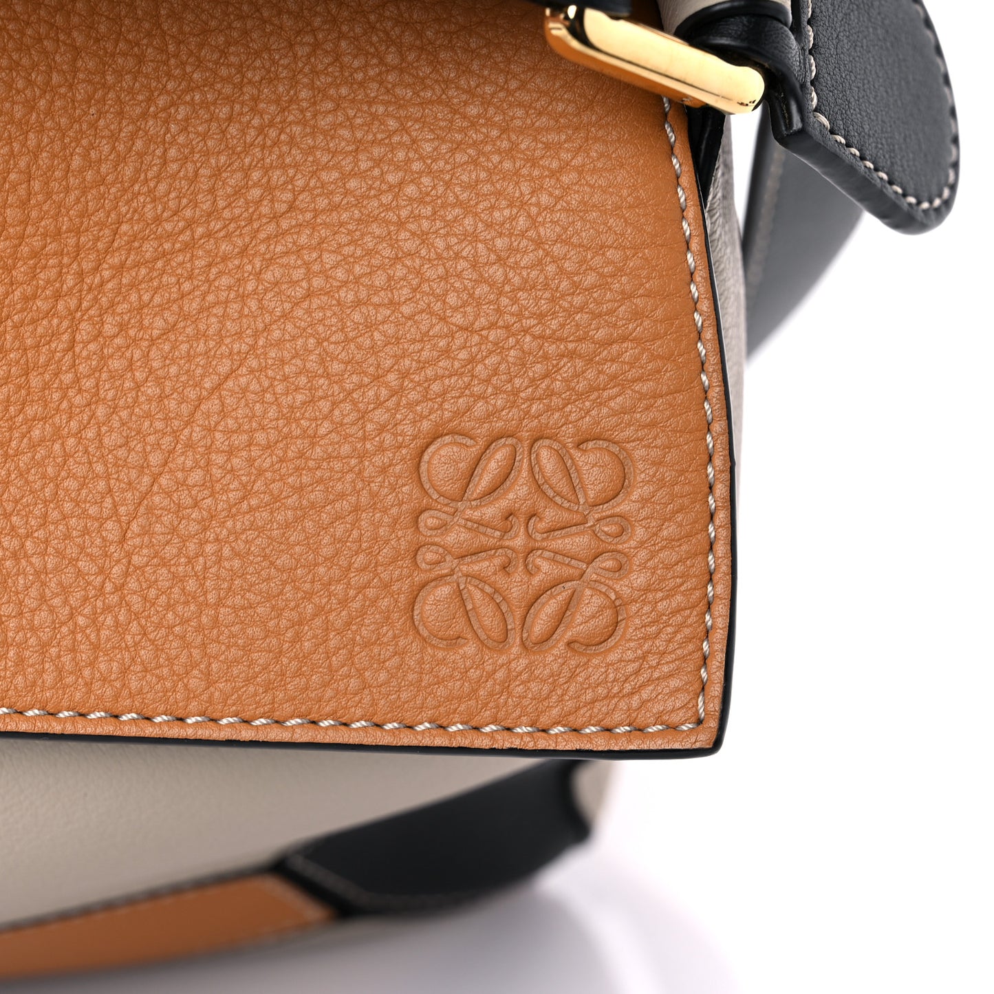 Grained Calfskin Medium Puzzle Bag Amber Light Oat