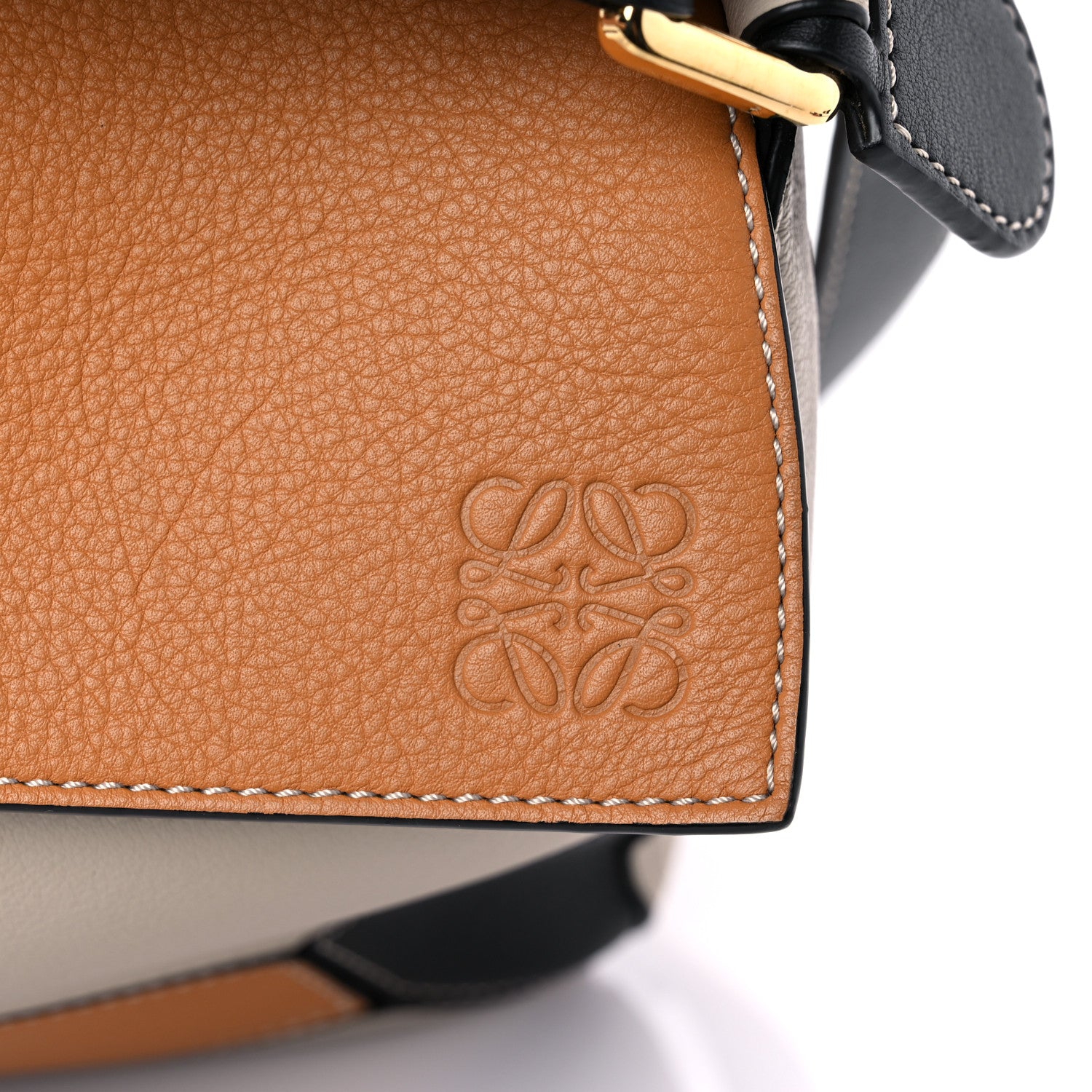 Loewe Grained Calfskin Medium Puzzle Bag Amber Light Oat 9 of 11