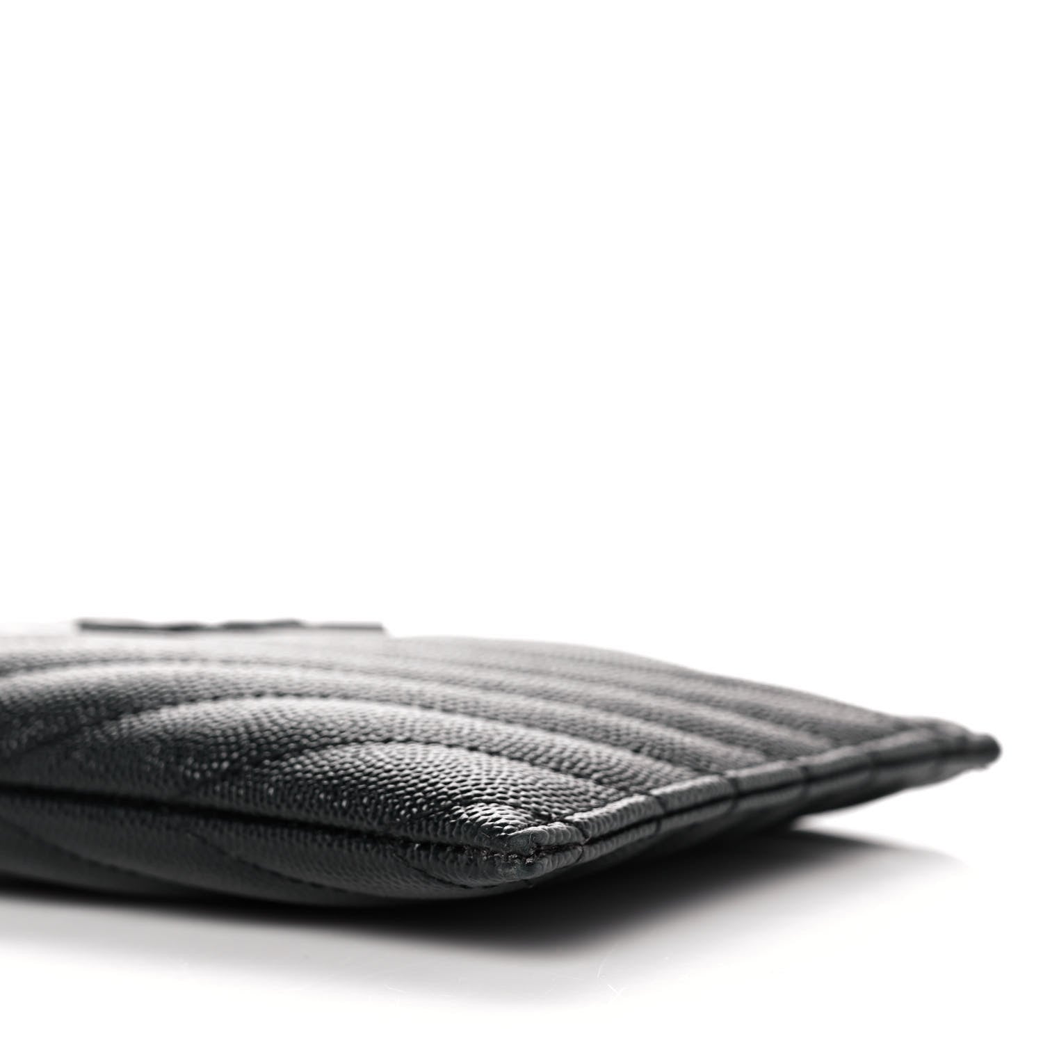 Saint Laurent Grain De Poudre Chevron Monogram Bill Pouch Black 9 of 10