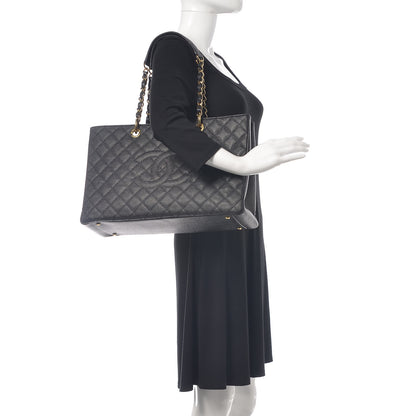 Chanel Caviar Quilted XL Grand Shopping Tote GST Black 2 of 16