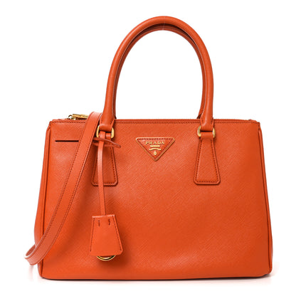 Prada Saffiano Lux Small Galleria Double Zip Tote Papaya 1 of 10