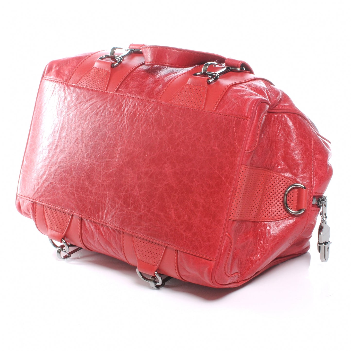 Chevre Perforated Hook Tote Red