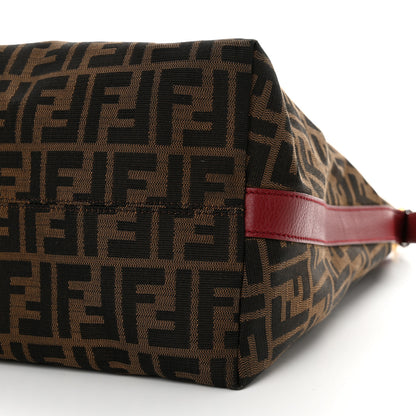 Fendi Zucca Vitello Artic Large Hobo Tobacco Burgundy 10 of 10