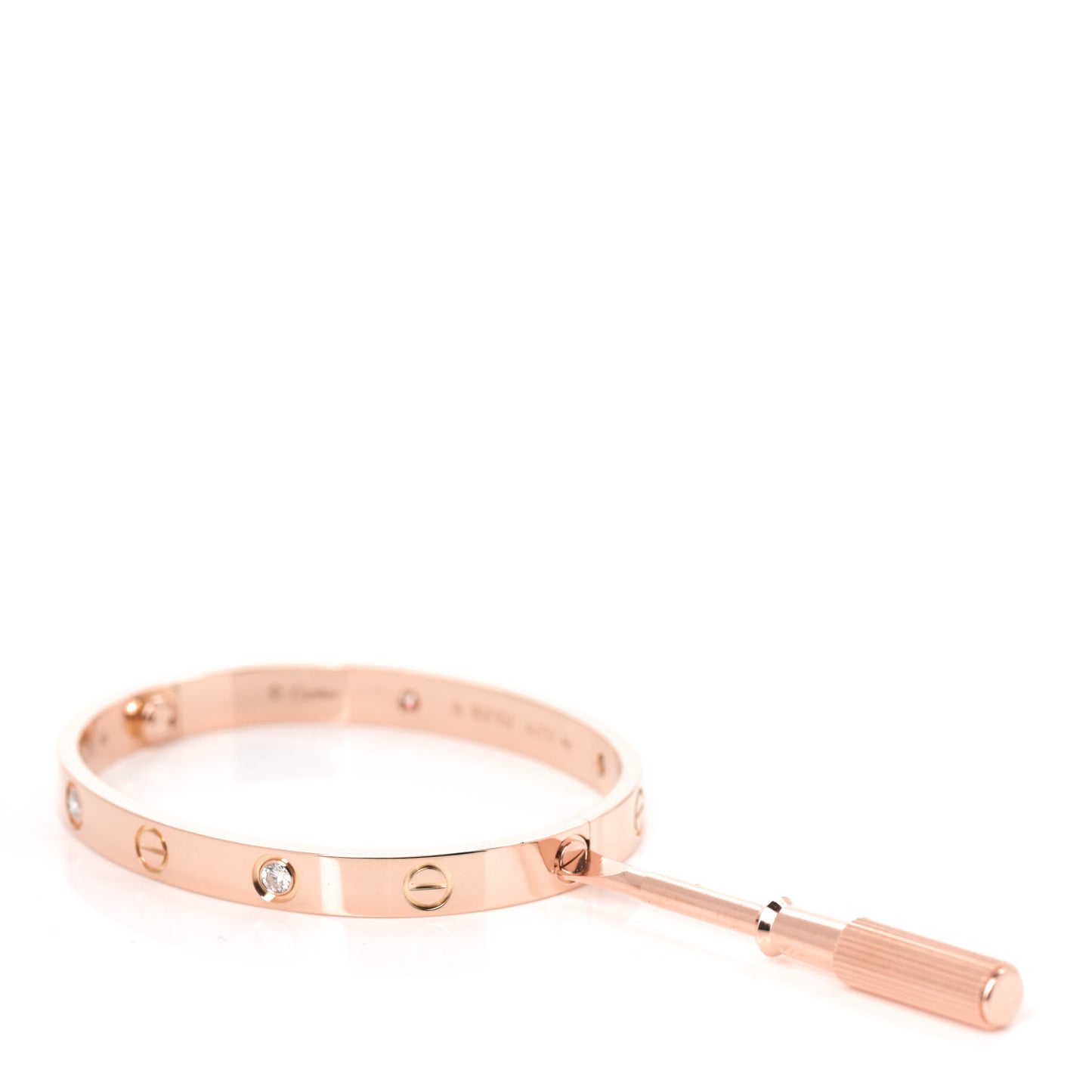 18K Pink Gold 4 Diamond LOVE Bracelet 16