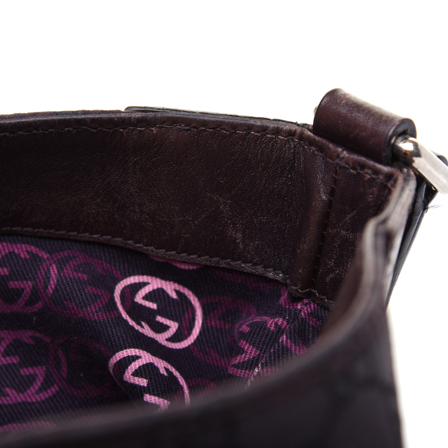 Gucci Nylon Monogram Signature Hobo Shoulder Bag Dark Brown 12 of 24
