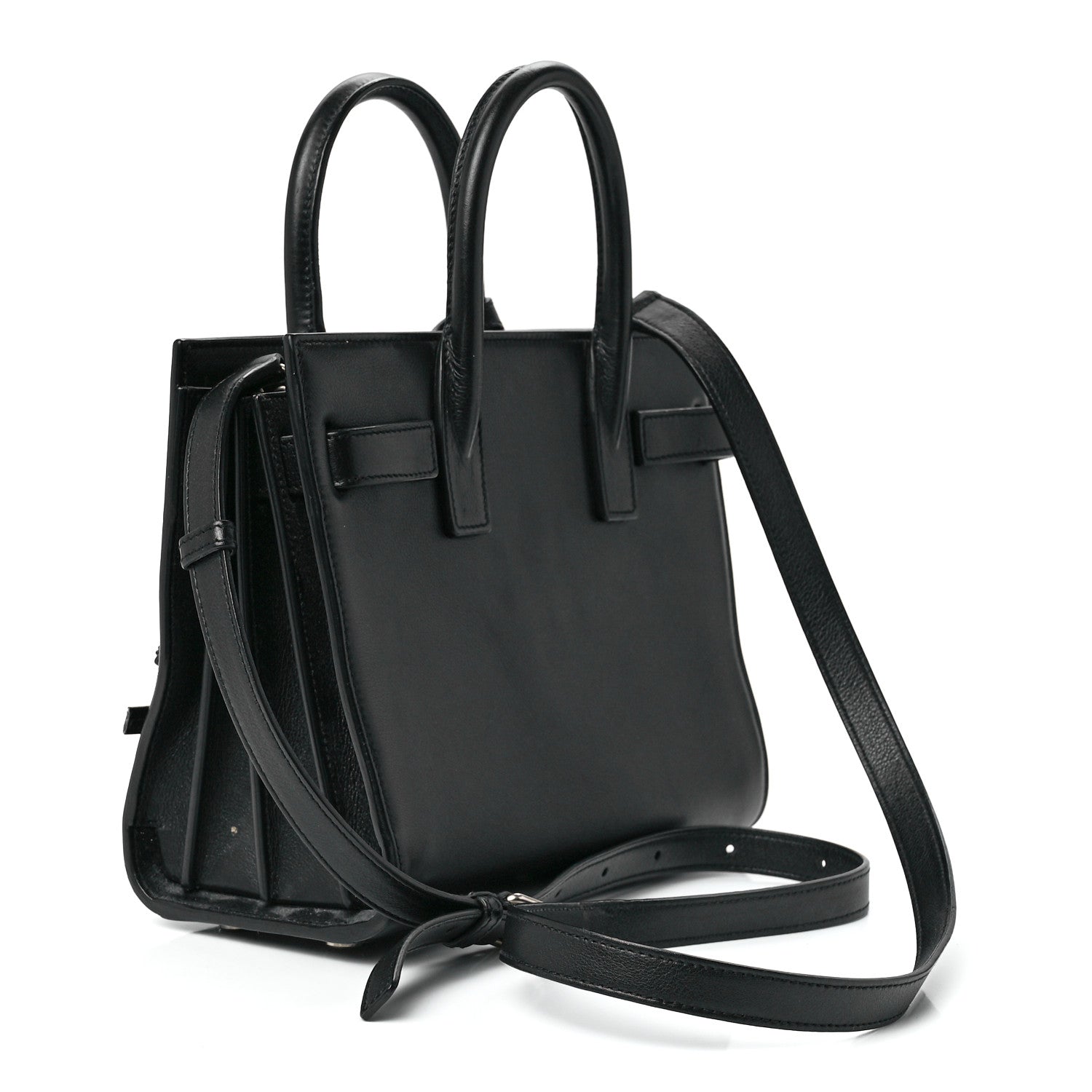 Saint Laurent Calfskin Crystal Embellished Nano Sac de Jour Black 3 of 12