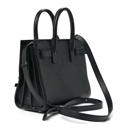 Saint Laurent Calfskin Crystal Embellished Nano Sac de Jour Black 3 of 12