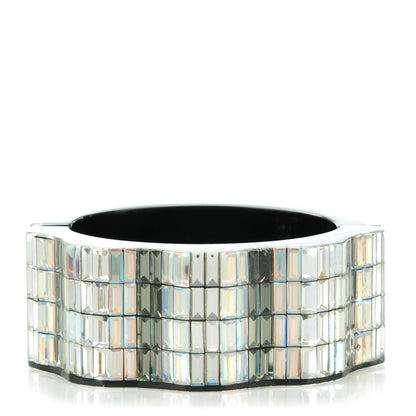 Chanel Resin Crystal Baguette CC Bangle Black 1 of 6