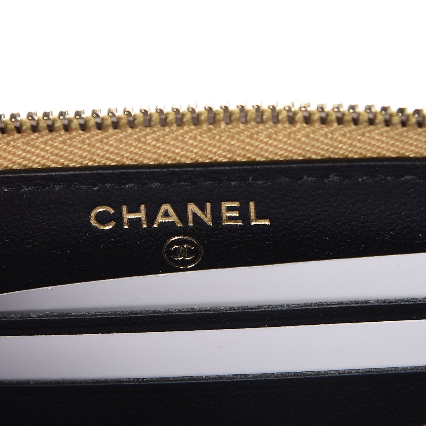 Metallic Calfskin Crocodile Embossed Small Zip Wallet Gold