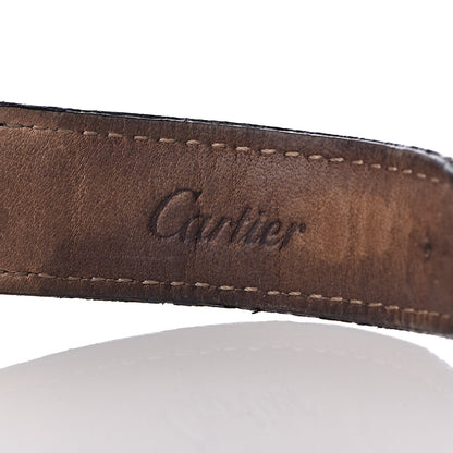 Cartier Sterling Silver Vermeil Alligator 23mm Must de Cartier Tank Quartz Watch Black 6 of 16