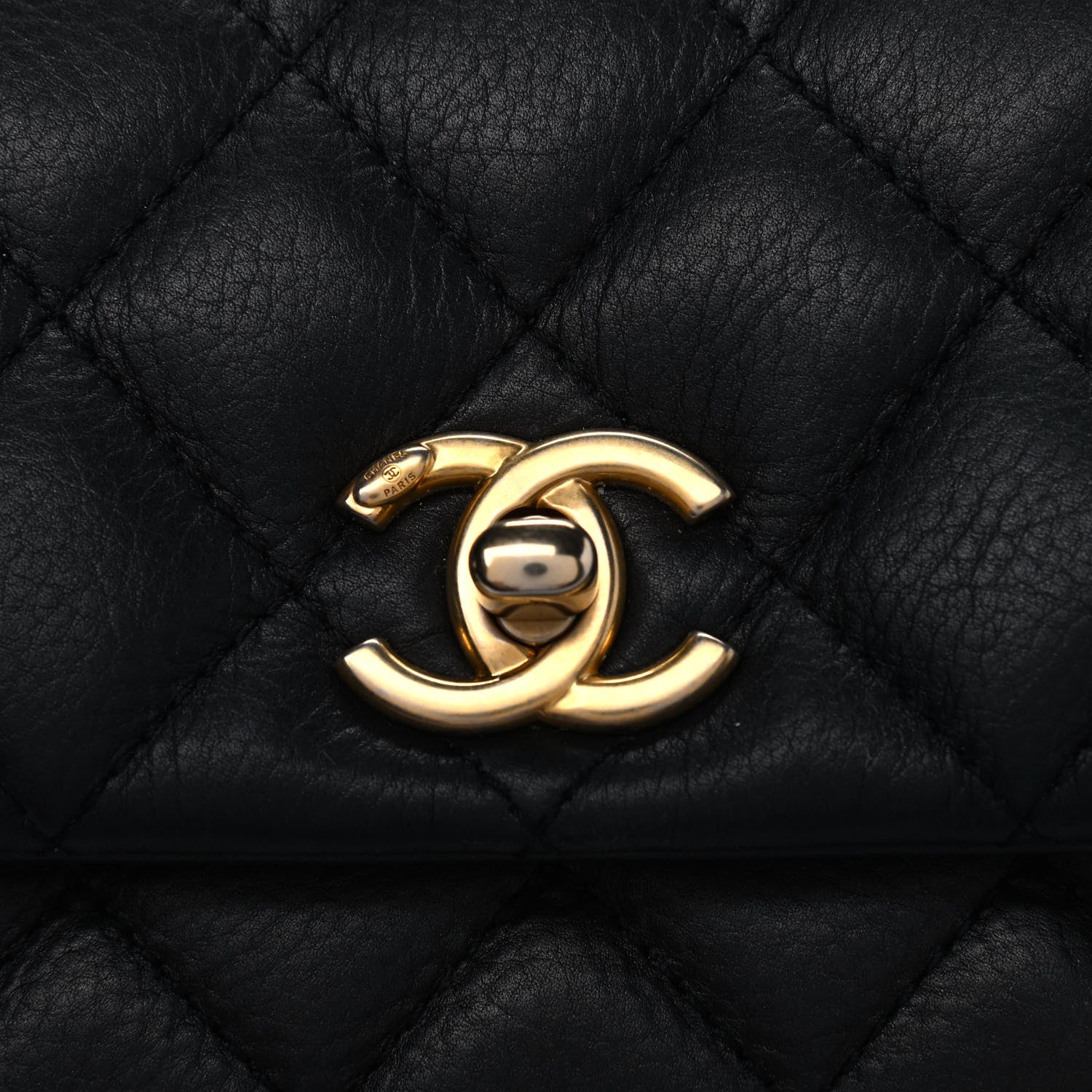 Chanel Calfskin Quilted Top Handle Flap Black 5 of 5