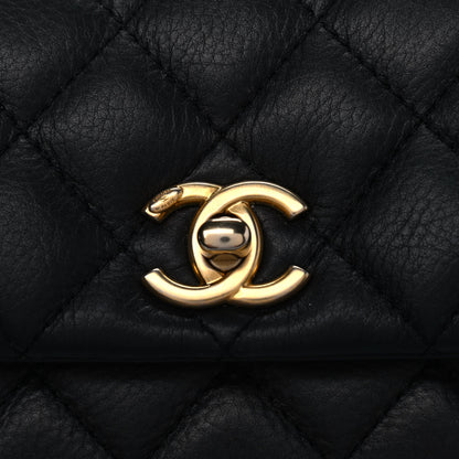 Chanel Calfskin Quilted Top Handle Flap Black 5 of 5
