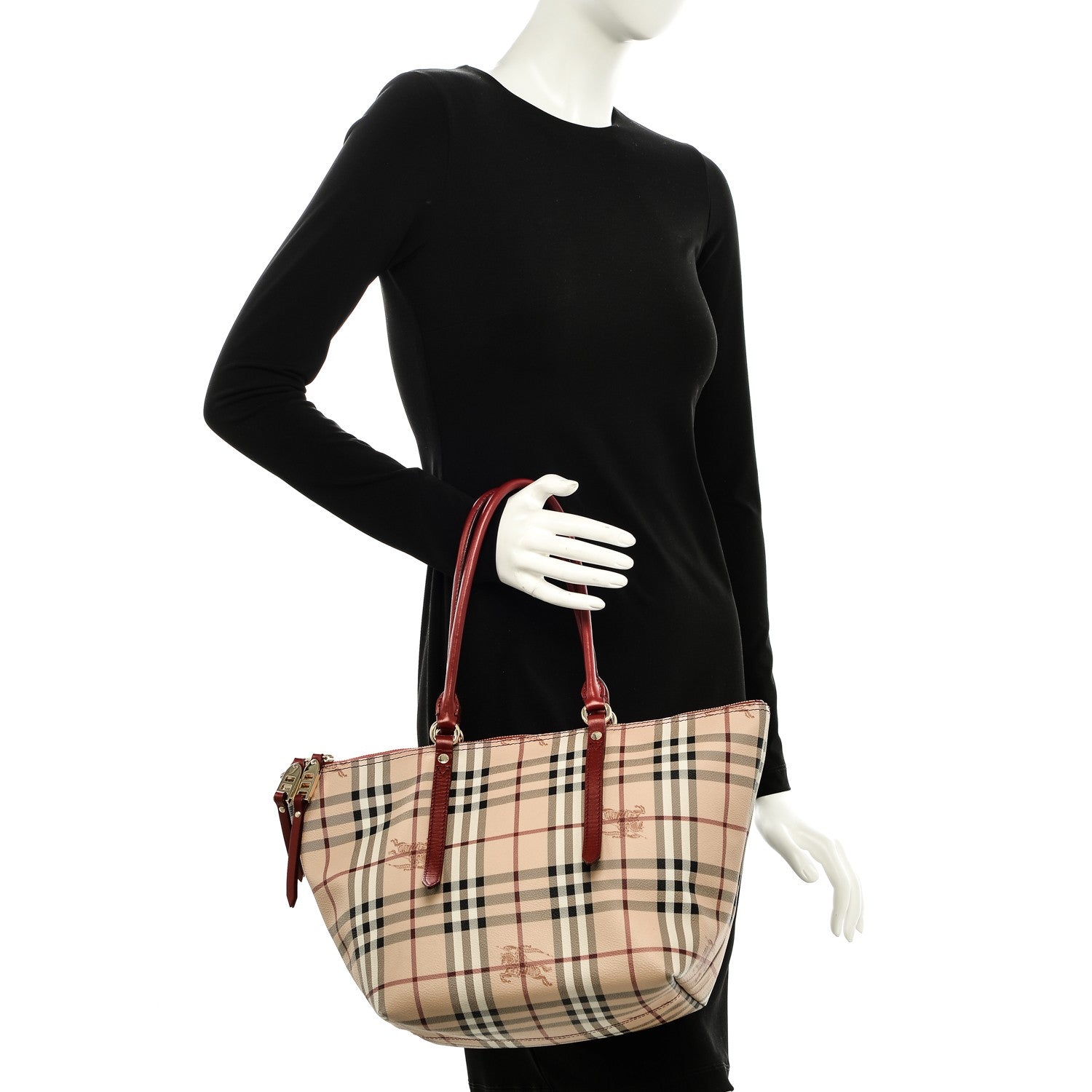 Burberry Haymarket Check Small Salisbury Tote Military Red 2 of 10