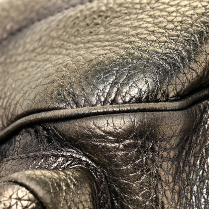 Prada Metallic Vitello Daino Side Pocket Tote Bag Acciaio 13 of 22