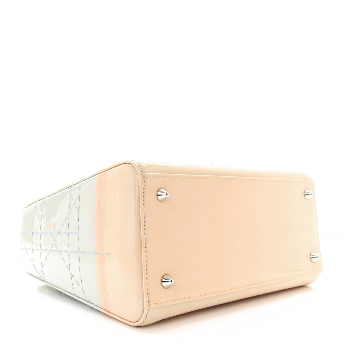 Patent Cannage Gradient Medium Lady Dior Blue Coral