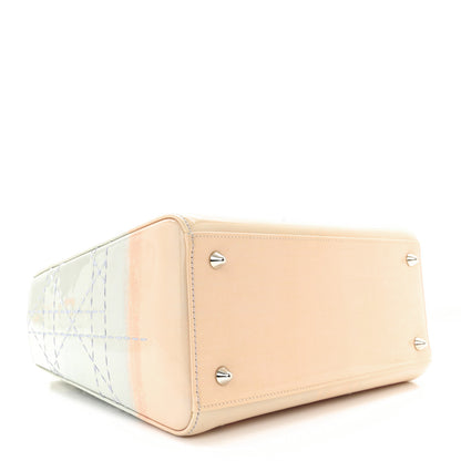 Christian Dior Patent Cannage Gradient Medium Lady Dior Blue Coral 4 of 10