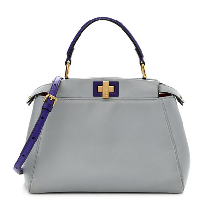 Fendi Nappa Colorblock Mini Peekaboo Iconic Satchel Polvere Purple Rain Ruby 1 of 13