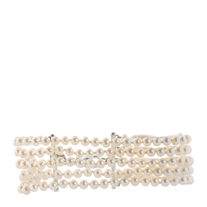Tiffany Sterling Silver Pearl 4.5mm Ziegfeld 5 Strand Bracelet 1 of 5
