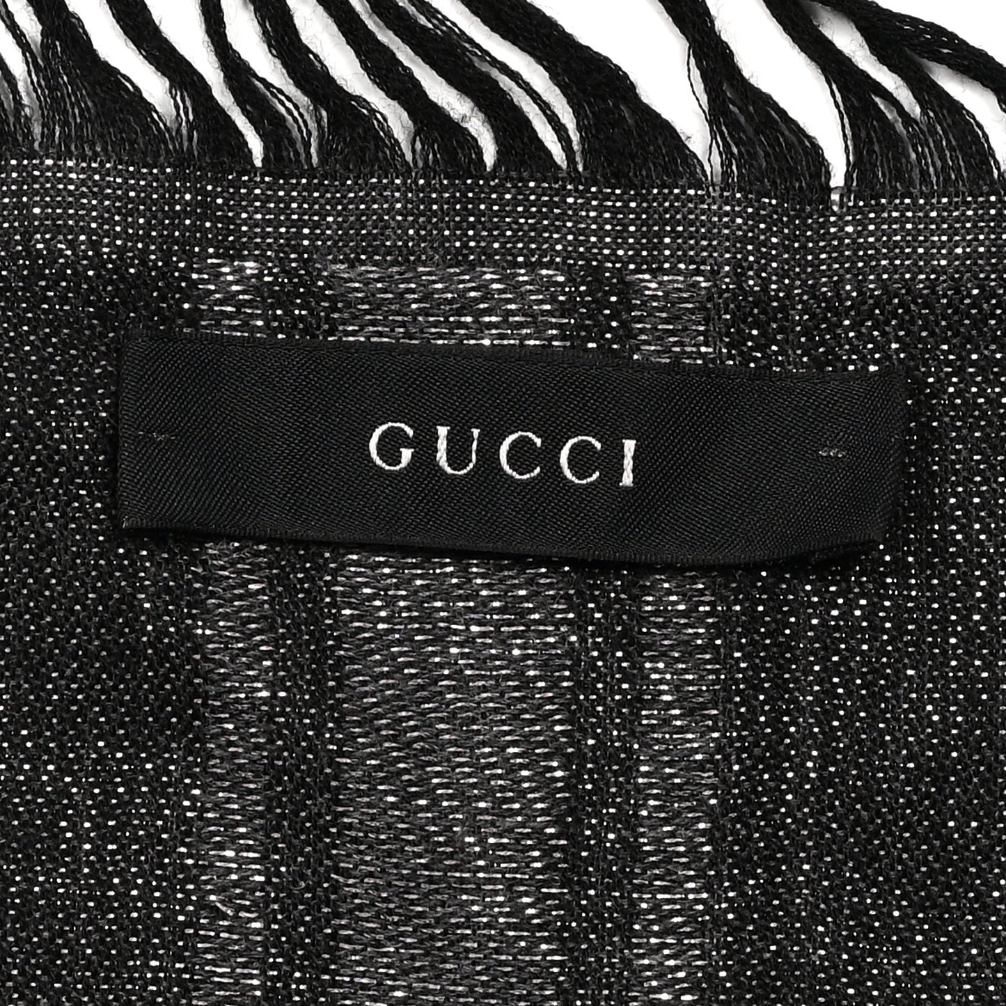 Wool Silk Lurex Diamante Monogram Shawl Grey